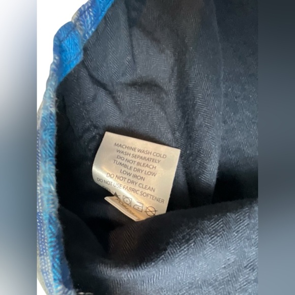 NWOT Simms Guide Flannel Long-Sleeve Shirt Admiral Blue Plaid- Men's Size Medium - Picture 8 of 11